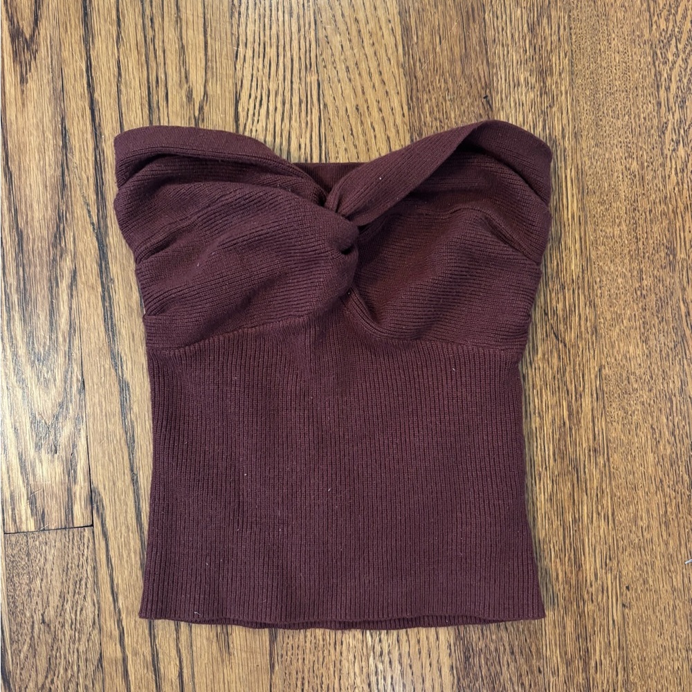 Amazon Essentials Red Sleeveless Bustier Crop Top